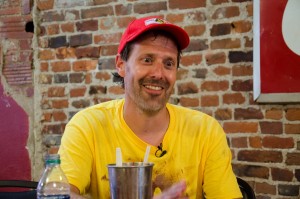 Scott Mills stopped in Oskaloosa to talk about his marathon a day across Iowa.