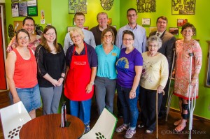 Non-Profit leaders and community leaders joined Tim Brand and the Mango Tree as they celebrated giving back $5000 to the Oskaloosa community.