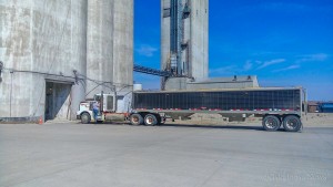 Another farmer arrives at DFS to offload grain and eat lunch courtesy of the Oskaloosa FFA 'Feed A Farmer' program.