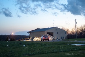 Other parts of the area suffered damage as well. This building near the Mahaska/Keokuk County line suffered major damage as a result of the storms.