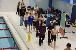 Oskaloosa boys swim team at Marshalltown.