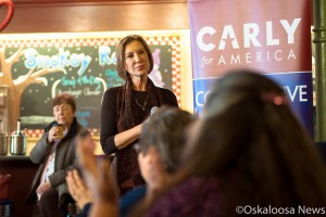 Carly Fiorina visited Smokey Row Coffee on Wednesday over the lunch hour.