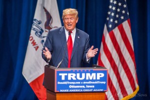 Donald Trump campaigned on Saturday in Ottumwa to an overflowing crowd at the Bridge View Center.