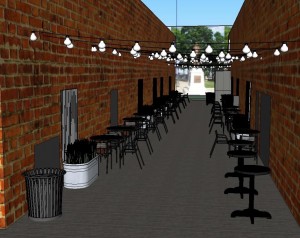 A concept of what they alley may look like as a public space.