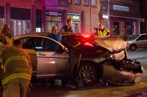 The driver of this vehicle was taken into custody for suspicion of driving while impaired.