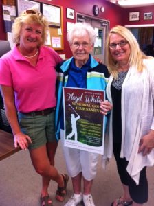 Doris Crile (left) and Sherry Vogt (right) with Margaret White on June 4 at the Second Annual Floyd White Memorial Golf Tournament at Edmundson Golf Course.