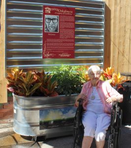 Harriett Jones, wished she could get out and go to the newly renovated Alley next to Smokey Row to see her son, Phil Jones, honored on a Historical Marker. She was unable to get there on her own but friends, Andy, and Janan Clark, made her wish come true with a trip to The Alley on Monday afternoon. 