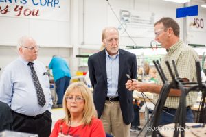 Congressman Dave Loebsack (center) visited Interpower on Monday.
