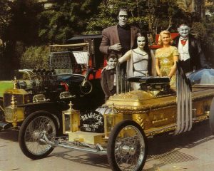 The Munsters with their iconic cars. (submitted photo)