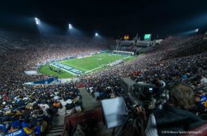 Musco's LED lighting solution provides a more focused light on the field to improve visibility for players and fans. (Photo: Business Wire) 