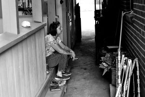 Cherie Souths from Baton Rouge had floodwaters devastate her home. She evacuated to her mothers home, where the next day they had to flee the flood waters once again. Now, with all her worldly possessions destroyed and no family, this woman stopped eating and drinking, and had been sleeping in her car for nearly a week. She had struggled so hard for so long, her arms were bruised terribly, and open wounds were visible. She had resigned to giving up on life. She described the men who showed up to her home to help her recover as "Angels"