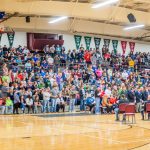 Veterans are recognized at a ceremony at the Oskaloosa High School.
