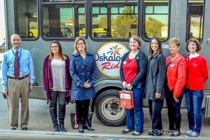 The Oskaloosa Diplomats helped to welcome the new fixed route bus to town. The service is now in it's 3rd year of service.