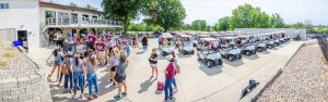 Students, golfers, and Oskaloosa Indian Booster Club members enjoyed a successful day at Osky Golf, raising $12,750 to benefit the activities of Oskaloosa students.