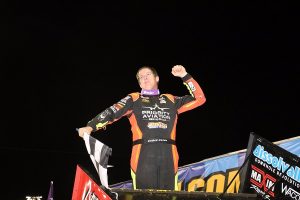Jason Johnson won both the main event and World Challenge Friday at the Knoxville Nationals (DB3 Imaging)