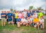 Firefighters from Biloxi, Keesler AFB, Oskaloosa, Gladbrook, and New Sharon take a moment to pose for a group photo before starting a new day of helping people in Rockport, Texas.