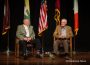 Gen. Tommy Franks (left) and Joe Crookham (right) speak about their experiences in life with William Penn Students during the fall convocation on September 7, 2017.