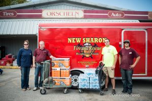 Orscheln Farm & Home of Oskaloosa donated 6 chainsaws and 10 cases of water to the New Sharon Fire & Rescue for their upcoming mission to Rock Port, Texas to help those impacted by the hurricane.