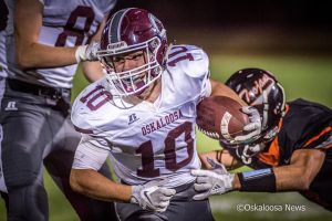 Oskaloosa's Tyler Miller had 114 total yards against F airfield on Friday night.