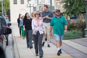 Nearly 30 area residents took part in the "Healthiest State" walk on the Oskaloosa Square Wednesday.