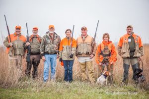 Governor Kim Reynolds (center) with her hunting group on Saturday morning.