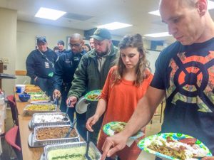 First responders got an opportunity to share a Thanksgiving dinner. Our thanks to them for being there, even on the holidays. Food made possible with generous donations from Hy-Vee, Fareway Food Stores, and Grate Expectations Catering & Cafe.