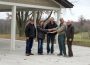 Mahaska County Farm Bureau partnered with MCRF earlier this year to see the project installed. Don Vos, Tom Jackson, and Stacie Boender met with MCRF Board members Carl Drost and Joe Crookham at the sight on Tuesday, November 14th as Farm Bureau presented a $20,000 check toward the project. (submitted photo)