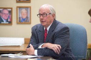Mahaska County Attorney Jim Blomgren discusses the current situation in his office with the Mahaska County Board of Supervisors on Wednesday.