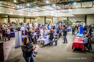 Several hundred people attended a job fair hosted by MCARD and IowaWORKS on Thursday afternoon at Penn Central Mall.