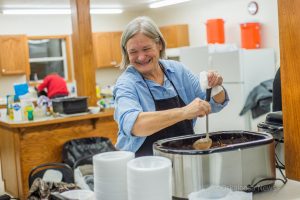 Kelly Halbert smiles during a very success 'Old Fashioned Christmas' at Nelson Pioneer Farm on Friday night.