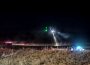 A medical helicopter landed at the scene of a roll-over accident Saturday night.