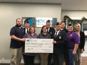 Kinetic Edge donation to the American Legion in Oskaloosa.