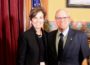 Gov Kim Reynolds (left) signed into law a water quality bill managed by Sen. Ken Rozenboom (right).