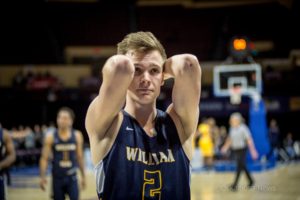 William Penn senior Corbin Medley reacts as his collegiate basketball career comes to an end Monday night.