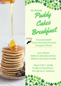 Crisis Intervention Services To Host Paddy Cakes Breakfast