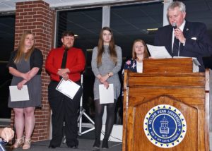 (Pictured left to right: Callie Arnold, Jeremy French, Jasmin Sonnenschein, McKinlee Maletta and President John Ottosson.) Nominees for the President’s Student Leadership Award were honored on Saturday, April 14 during the Honors Program. (submitted photo)