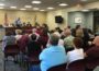 A large turnout at the Oskaloosa School Board meeting on Tuesday evening. by Hailey Brown