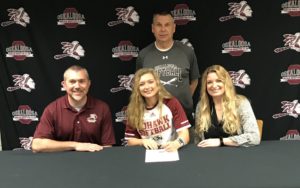 Anna Jones signs with Coe College Softball Pictured are Thad Jones, Lee Jones, Jay Harms, Anna Jones