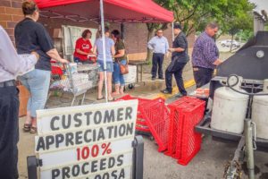 You could get a hot dog, bag of chips, and a soda for a $1 donation on Saturday. All the proceeds went to the summer lunch program.