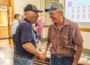 Steve Parker (left) and Steve Wanders (right) shake hands after the results came in on Tuesday night.