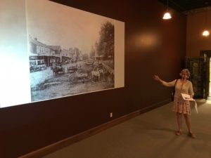 Julie Hansen shares history of the Iowa Buulding. Photo by Hailey Brown