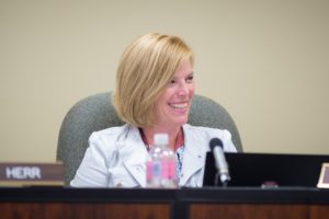 Ms. Paula Wright joined the Oskaloosa School Board in open session for the first time on Tuesday night.