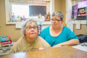 Brenda (left) and Rhonda (right) Thomas on Tuesday, July 24, 2018. One day before closing the doors on Thomas Grocery, and 144 years of continual operation by the family.