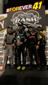 Donny Schatz won night one of the Brownells Big Guns Bash with the World of Outlaws Friday at Knoxville (Knoxville Raceway Photo)