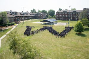 The William Penn freshman class stopped for a few minutes to take a class photo on Thursday.