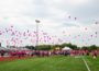 Hundreds of biodegradable balloons lift off towards the heaven on Saturday morning. Many of the balloons had personal messages written on them.