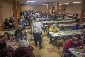 Community members enjoyed a Thanksgiving meal prepared by local churches.