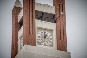 New hands on the Mahaska County Courthouse clock tower are the only visible sign of the significant update to the clock and bell. The clock is now controlled electronically and the bell rings on a programmed schedule now.