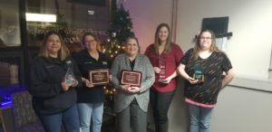 Letetia Kelderman-call taker of the year she took over 15,000 calls. Janel Legvold- life-saving award, for providing life-saving interventions making the difference between life and death. Cheryl Eklofe- life-saving award, for providing life-saving interventions making the difference between life and death. Brandy Greatbatch- Telecommunicator of the year. She was selected by fellow responders in the county for her dedication to the citizens and the responders we serve. Amber Angove- Teamwork Award, selected by her coworkers and fellow responders for going above to professionally provide services.