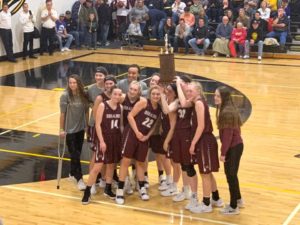 The Oskaloosa Girls Basketball team gets a big win, and brings the traveling trophy home to Oskaloosa.